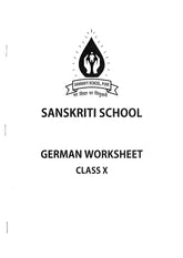 SS WORKSHEET CLASS 10 GERMAN 2025-2026
